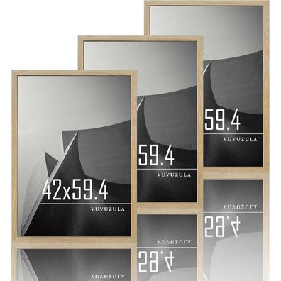 Bilderrahmen 15x15cm Holz Quadratisch Fotorahmen MDF Passepartout 10x10cm Eiche