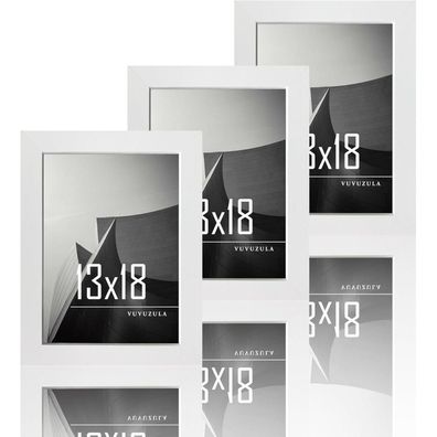 Bilderrahmen 13x18cm Weiß Holz Fotorahmen 5x7 Zoll MDF Rahmen 3er Set