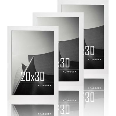 Bilderrahmen Set Weiß Holz 20x30cm Fotorahmen 8x12 Zoll 3er MDF Rahmen