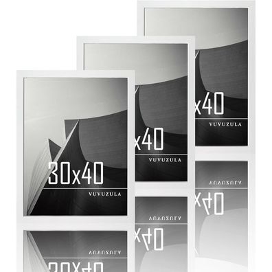 Vuvuzula Bilderrahmen 30x40cm Weiß Holz Fotorahmen 3er Set