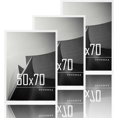 Bilderrahmen 50x70cm Weiß Holz Fotorahmen MDF Rahmen 3er Set