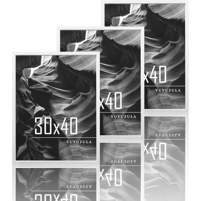 Bilderrahmen 30x40cm Weiß Holz Set 3er Fotorahmen MDF Rahmen Collage