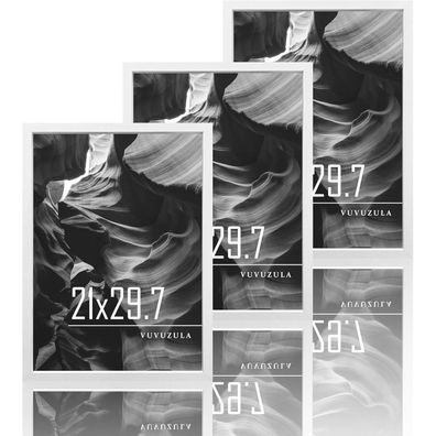 Bilderrahmen A4 Weiss Holz Fotorahmen 3er Set 21x30cm MDF Rahmen DIN A4
