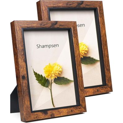 Shampsen 13x18 Bilderrahmen Holz Dunkelbraun Glas 5x7 Wohnkultur