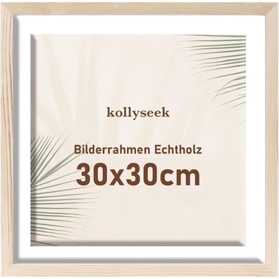 Bilderrahmen 30x30cm Echtholz Passepartout Acrylglas Kieferholz Fotorahmen