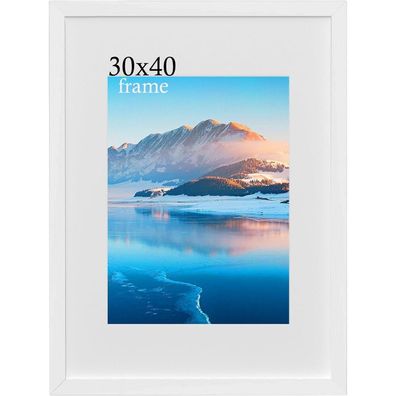 30x40 cm Weißer Holzrahmen für Bilder und Poster im klassischen Stil