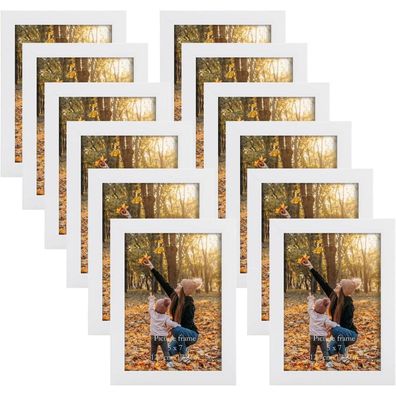 12er Set Weiße Bilderrahmen 13x18 cm Collage Fotos Modern Wand Tisch Aufsteller