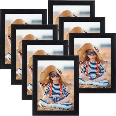 7er Set Bilderrahmen 15x20cm Schwarz Fotorahmen Collage Galerie