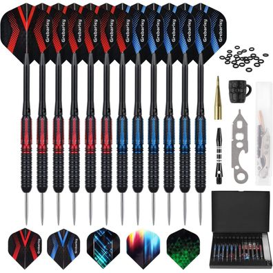 Dartpfeile Profi Steeldarts 20g 22g Aluminium Schaft 9 Flights 20 Orings Rot