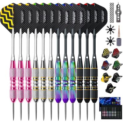 Turnart Profi Steeldarts 12 Stück Metallspitze Dart Case EVA Rosa