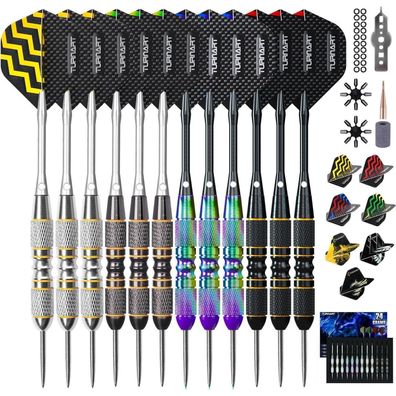 Professionelle Steel-Dartpfeile Set 12 Stück mit Metallspitze & Dart Case