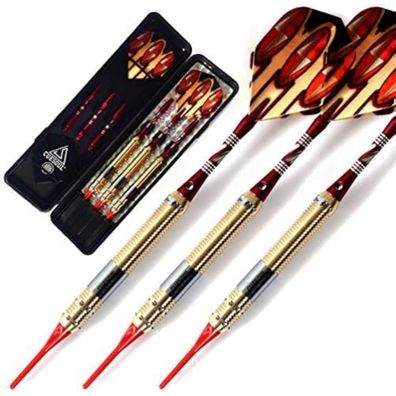 16 Gramm Cuesoul Soft Tip Darts Set mit Slim Case - 2 Dart Sets & 3 Barrel