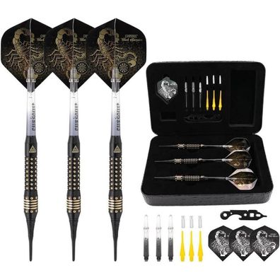 Cuesoul Black Scorpion Soft Dartpfeile Set 16g Deluxe Luxury Case