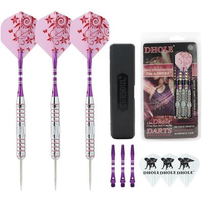 Steel Tip Darts Pink Ladies 21/23g 2 Sets Flights Aluminum Shafts 23g