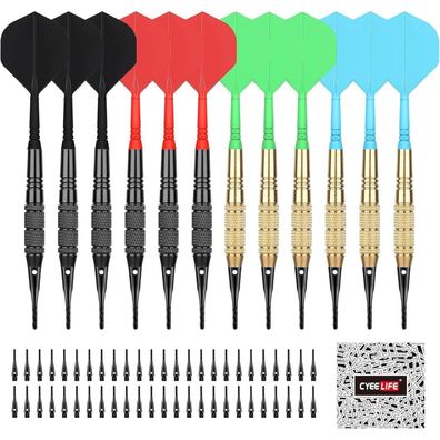 CyeeLife Softdartpfeile Kunststoffspitze - 12 Stück Profi Darts für