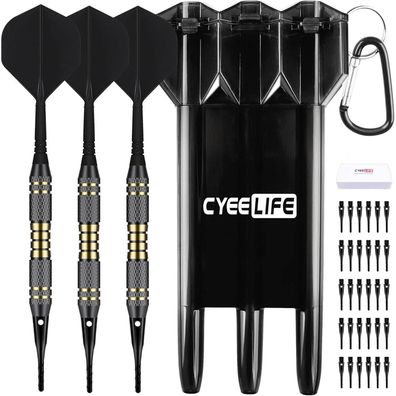 CyeeLife Dartpfeile Kunststoffspitze Set 3 Stück Softdarts 18g mit