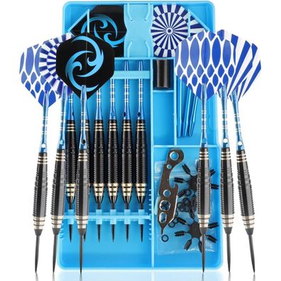 Dartpfeile Metallspitze 24g Profi Steeldarts Alu Schaft 12 Flights Geschenketui