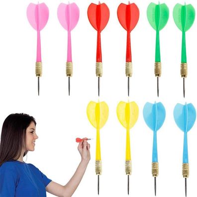 10 Stück Profi Steel-Dartpfeile Metallspitze 5 Farben