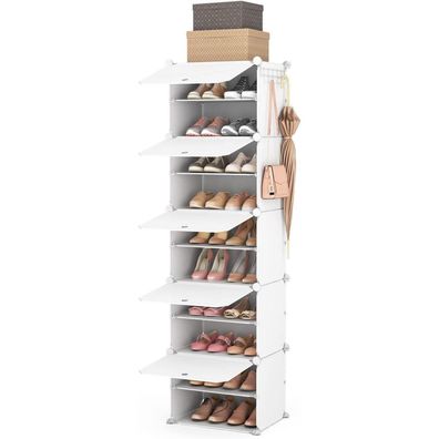 Vicye Schuhschrank Organizer 10 Ebenen 20 Paar Schuhe Weiß 1x10