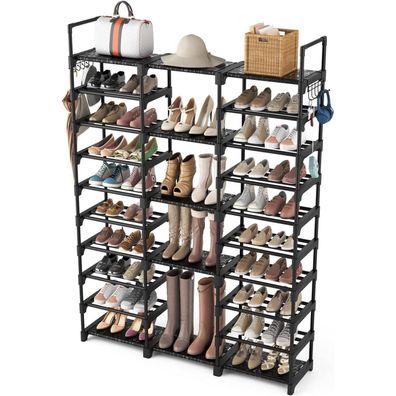 Vicye Schuhregal 10 Ebenen Metall Schuhschrank 54-62 Paar Platzsparend