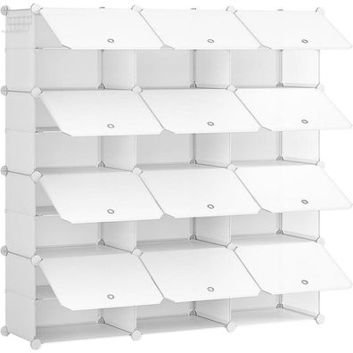 Schuhregal 12 Fächer Schrank 48 Paar Schuhe 40x30x30cm pro Fach