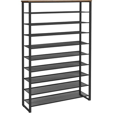 HOOBRO Schuhregal 10 Ebenen 100cm Schuhschrank Metall 40-50 Paar Platz Sparen