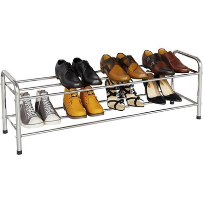 FANHAO Schuhregal 2 Ebenen Edelstahl Organizer 9-12 Paar Schuhe 80x26.2x33.5