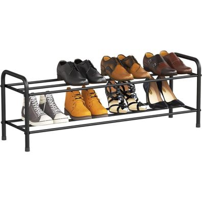 FANHAO Schuhregal Edelstahl 2 Ebenen Schuh-Organizer 9-12 Paar 80x26.2x33.5 cm
