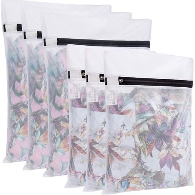 BAGAIL Mesh Wäschesäcke Wäschenetz 6er Set Weiß 3L 3M