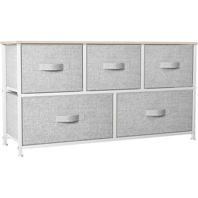Yitahome Kommode Schrank 5 Schubladen Stoff Modern Schlafzimmer Wohnzimmer