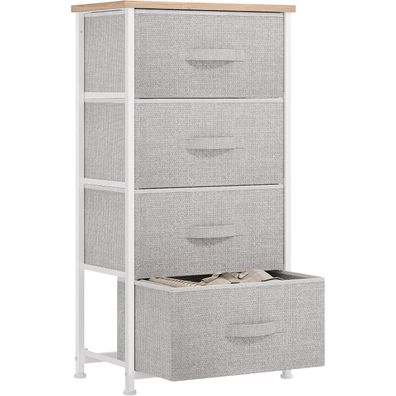 Yitahome Schmaler Stoffkommode Stilvoller Hellgrau Schrank 4 Schubladen