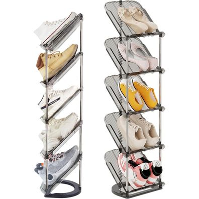 Schuhregal Schmal 5 Ebenen Schuhablage Schuhschrank Shoe Rack Organizer Clear