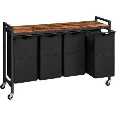 Wäschekorb Wäschesammler Ablage Wäschewagen 4x39,8L Rollen Oxford-Gewebe