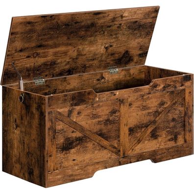 HOOBRO Truhenbank mit Stauraum 100 cm Dunkelbraun für Kinder