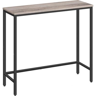 HOOBRO Schmaler Konsolentisch 75 cm Beistelltisch Flurtisch Greige-Schwarz