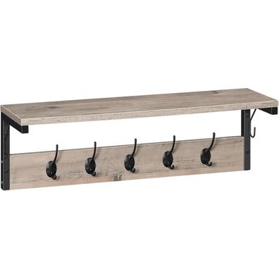 Moderne Wandgarderobe mit 7 Haken und Ablage, Wandregal für Flur und Wohnzimmer