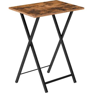 Beistelltisch Klappbar Tablett Tisch TV Tray Industriestil Dunkelbraun-Schwarz
