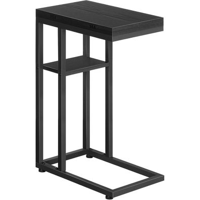 C-Form Beistelltisch Klappbarer Sofatisch Lagerregal Schwarz Wohnzimmer