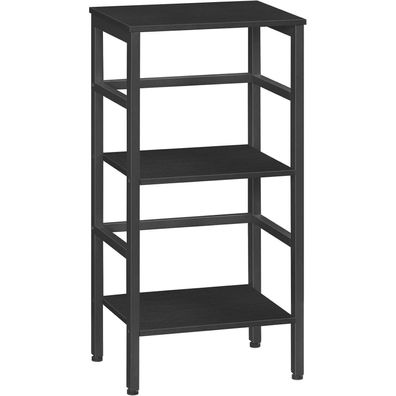 HOOBRO Leiterregal Standregal 3 Ebenen Bücherregal Schwarz Industriestil 40 x 30