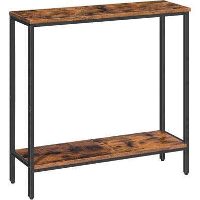 HOOBRO Schmaler Konsolentisch mit Ablage 75x22x75cm Beistelltisch