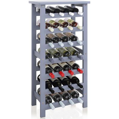 Weinregal Bambus 28 Flaschen 7 Etagen freistehend Küche Speisekammer Keller Bar