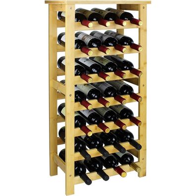 Weinregal Bambus 28 Flaschen freistehend Küche Bar Natural