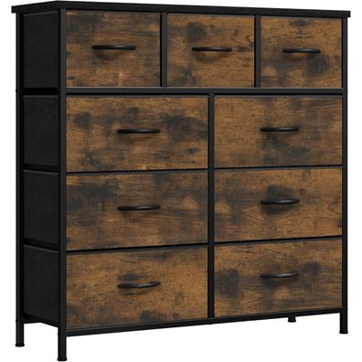 Yitahome Kommode Schubladen Schrank 9 Stoff Industrial Stil Schubladen
