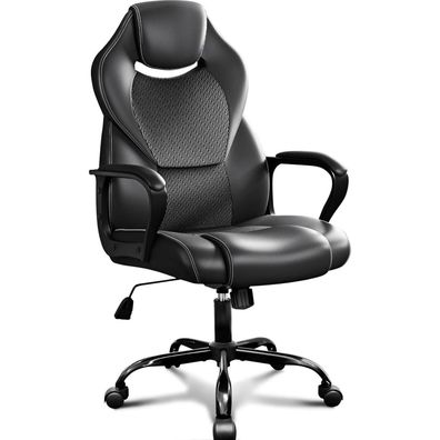 Gaming Bürostuhl Chefsessel 150kg ergonomisch PU Schwarz