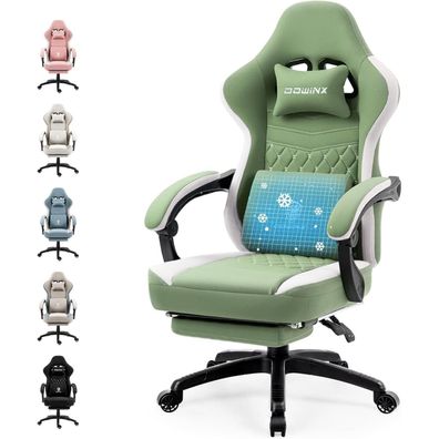 Gaming Stuhl mit Massage-Funktion und Fußstütze - Ergonomischer PC Stuhl in