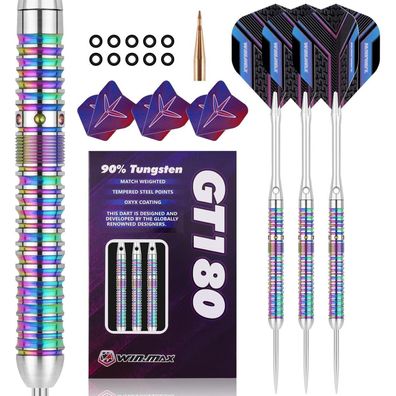 WIN. MAX 90% Tungsten Dartpfeile Stahl Darts Metallspitze 16-28g 3er Set