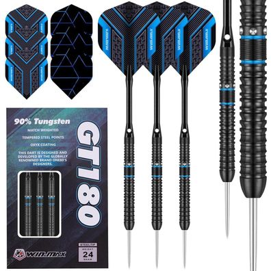 Dartpfeile 90% Tungsten Metallspitze 16-28g Wolfram Stahl Schwarz 3er Set