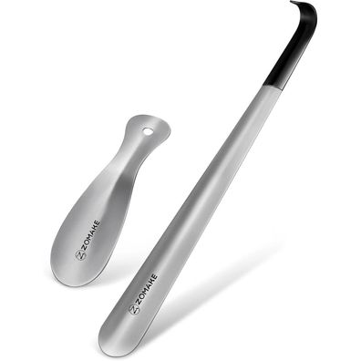 ZOMAKE Schuhlöffel Metall Set 42cm & 19cm Schuhanzieher Edelstahl Shoe Horn