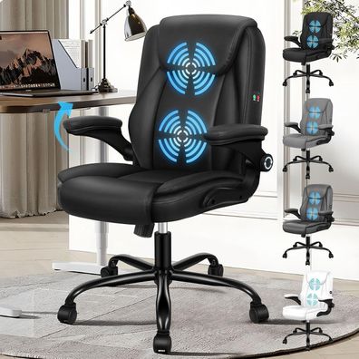 Alfordson Ergonomischer Mid-Back Bürostuhl mit Massagefunktion, klappbarer