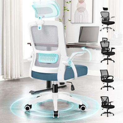 Alfordson Bürostuhl Ergonomischer Schreibtischstuhl Netzstuhl Drehstuhl 180 kg
